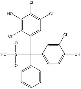 (3-Chloro-4-hydroxyphenyl)(2,4,5-trichloro-3-hydroxyphenyl)phenylmethanesulfonic acid Struktur