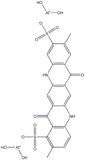 5,7,12,14-Tetrahydro-2,9-dimethyl-7,14-dioxoquino[2,3-b]acridine-1,10-disulfonic acid bis(dihydroxyaluminum) salt Struktur