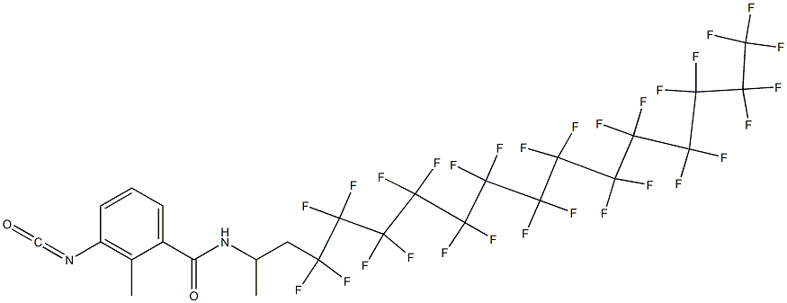 3-Isocyanato-2-methyl-N-[2-(nonacosafluorotetradecyl)-1-methylethyl]benzamide Struktur