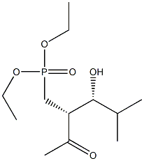 [(2R,3R)-2-Acetyl-3-hydroxy-4-methylpentyl]phosphonic acid diethyl ester Struktur