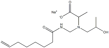 2-[N-(2-Hydroxypropyl)-N-(7-octenoylaminomethyl)amino]propionic acid sodium salt Struktur