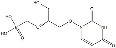 1-[(R)-3-Hydroxy-2-(phosphonomethoxy)propoxy]uracil Struktur