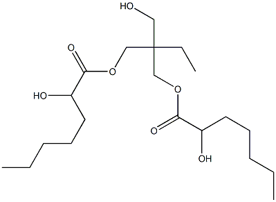 Bis(2-hydroxyheptanoic acid)2-ethyl-2-(hydroxymethyl)-1,3-propanediyl ester Struktur