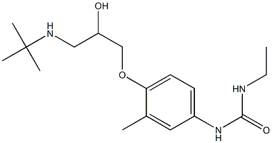 1-Ethyl-3-[3-methyl-4-[2-hydroxy-3-[tert-butylamino]propoxy]phenyl]urea Struktur