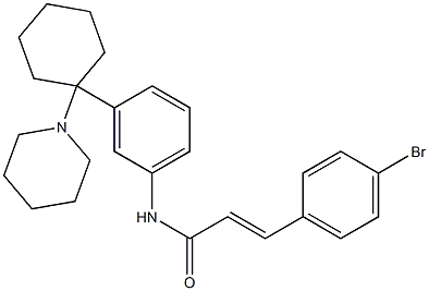 N-[3-(1-Piperidinocyclohexyl)phenyl]-3-(4-bromophenyl)propenamide Struktur