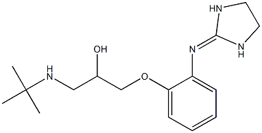 1-[2-[(Imidazolidin-2-ylidene)amino]phenoxy]-3-(tert-butylamino)-2-propanol Struktur