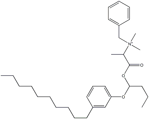 N,N-Dimethyl-N-benzyl-N-[1-[[1-(3-decylphenyloxy)butyl]oxycarbonyl]ethyl]aminium Struktur