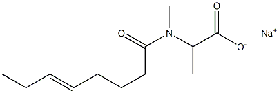 2-[N-Methyl-N-(5-octenoyl)amino]propionic acid sodium salt Structure