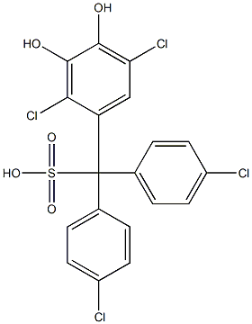 (2,5-Dichloro-3,4-dihydroxyphenyl)bis(4-chlorophenyl)methanesulfonic acid Struktur