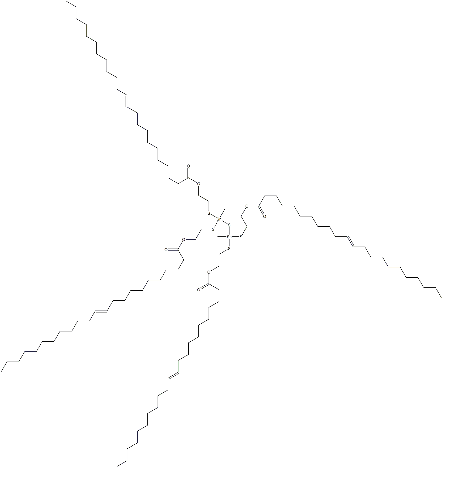 Bis[methylbis[[2-(10-docosenylcarbonyloxy)ethyl]thio]stannyl] sulfide Structure