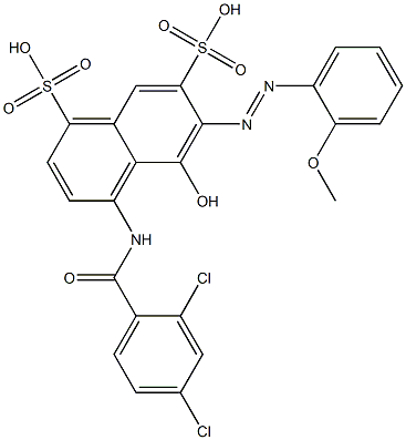 4-[(2,4-Dichlorobenzoyl)amino]-5-hydroxy-6-[(2-methoxyphenyl)azo]-1,7-naphthalenedisulfonic acid Struktur