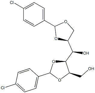 1-O,2-O:4-O,5-O-Bis(4-chlorobenzylidene)-D-glucitol Struktur