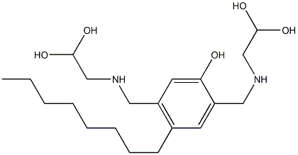 2,5-Bis[[(2,2-dihydroxyethyl)amino]methyl]-4-octylphenol Struktur