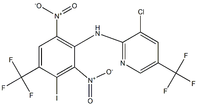 3-Chloro-5-trifluoromethyl-N-(3-iodo-4-trifluoromethyl-2,6-dinitrophenyl)pyridin-2-amine Struktur