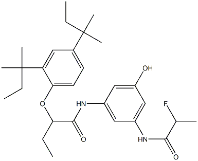 3-(2-Fluoropropionylamino)-5-[2-(2,4-di-tert-amylphenoxy)butyrylamino]phenol Struktur