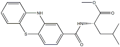 (S)-4-Methyl-2-[(10H-phenothiazine-2-carbonyl)-amino]-pentanoic acid methyl ester Struktur