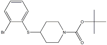 4-(2-Bromo-phenylsulfanyl)-piperidine-1-carboxylic acid tert-butyl ester Struktur