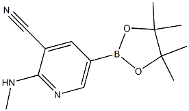 5-(4,4,5,5-tetramethyl-1,3,2-dioxaborolan-2-yl)-2-(methylamino)pyridine-3-carbonitrile Struktur