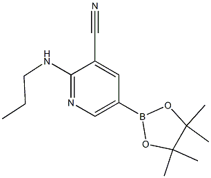 5-(4,4,5,5-tetramethyl-1,3,2-dioxaborolan-2-yl)-2-(propylamino)pyridine-3-carbonitrile Struktur