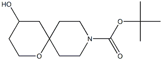 tert-Butyl 4-hydroxy-1-oxa-9-azaspiro-[5.5]undecane-9-carboxylate Struktur