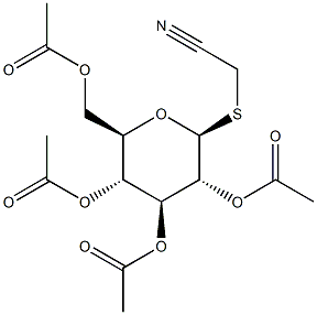 Cyanomethyl 2,3,4,6-tetra-O-acetyl-b-D-thioglucopyranoside Struktur