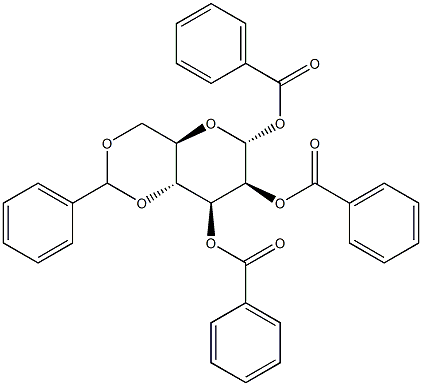 1,2,3-Tri-O-benzoyl-4,6-O-benzylidene-a-D-mannopyranose Struktur