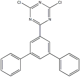 2-([1,1':3',1''-terphenyl]-5'-yl)-4,6-dichloro-1,3,5-triazine Struktur