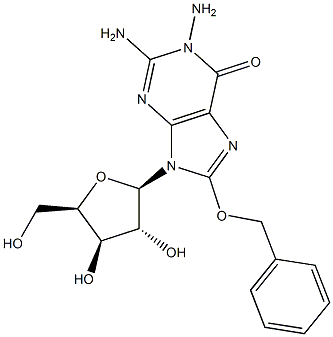 1-Amino-8-benzyloxy-9-(beta-D-xylofuranosyl)guanine Struktur