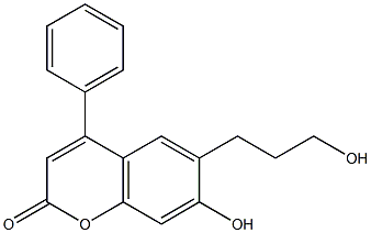 7-hydroxy-6-(3-hydroxypropyl)-4-phenyl-2H-chromen-2-one Struktur