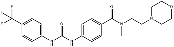 N-Methyl-N-[2-(4-morpholinyl)ethyl]-4-[[[[4-(trifluoromethyl)phenyl]amino]carbonyl]amino]benzamide Struktur