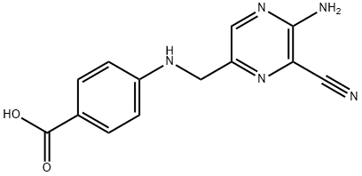 4-(N-(2-AMINO-3-CYANO-5-PYRAZINYLMETHYL)-AMINO)BENZOIC ACID) Struktur