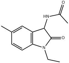 Acetamide,  N-(1-ethyl-2,3-dihydro-5-methyl-2-oxo-1H-indol-3-yl)- Struktur