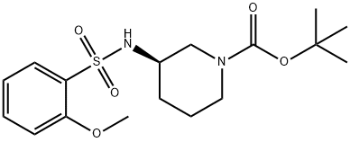 (R)-3-(2-Methoxy-benzenesulfonylamino)-piperidine-1-carboxylic acid tert-butyl ester
 Struktur