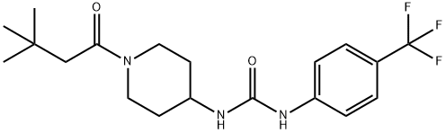 1-(1-(3,3-Dimethylbutanoyl)piperidin-4-yl)-3-(4-(trifluoromethyl)phenyl)urea Struktur