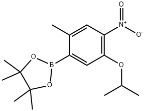 1,3,2-Dioxaborolane, 4,4,5,5-tetramethyl-2-[2-methyl-5-(1-methylethoxy)-4-nitrophenyl]- Struktur