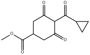 Cyclohexanecarboxylic acid, 4-(cyclopropylcarbonyl)-3,5-dioxo-, methyl ester Structure