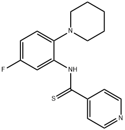 N-(2-ピペリジノ-5-フルオロフェニル)-4-ピリジンカルボチオアミド 化學(xué)構(gòu)造式