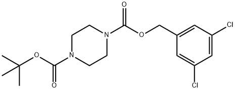 1,4-Piperazinedicarboxylic acid, 1-[(3,5-dichlorophenyl)methyl] 4-(1,1-dimethylethyl) ester Struktur