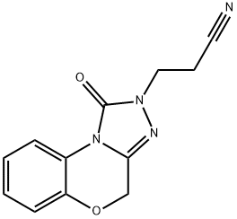 JRH-07201, 3-(2,4-Dihydro-1-oxo-1,2,4-triazolo(3,4-c)(1,4)-benzoxazin-2-yl)propionitrile, 97% Struktur