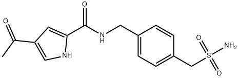 1H-Pyrrole-2-carboxamide, 4-acetyl-N-[[4-[(aminosulfonyl)methyl]phenyl]methyl]- Struktur