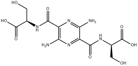 D-Serine, N,N'-[(3,6-diamino-2,5-pyrazinediyl)dicarbonyl]bis- Struktur