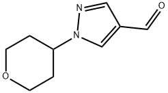 1-(Tetrahydro-2H-pyran-4-yl)-1H-pyrazole-4-carbaldehyde Struktur