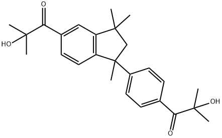 1-Propanone, 1-[2,3-dihydro-1-[4-(2-hydroxy-2-methyl-1-oxopropyl)phenyl]-1,3,3-trimethyl-1H-inden-5-yl]-2-hydroxy-2-methyl- Struktur