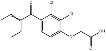 Acetic acid, 2-[2,3-dichloro-4-(2-ethyl-1-oxo-2-buten-1-yl)phenoxy]- Struktur