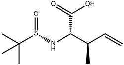 (2S,3R,SS)-2-(tert-butylsulfinamido)-3-methylpent-4-enoic acid Struktur