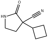 3-Pyrrolidinecarbonitrile, 3-cyclobutyl-2-oxo- Struktur