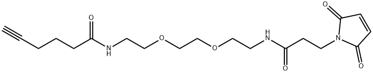 1H-Pyrrole-1-propanamide, 2,5-dihydro-2,5-dioxo-N-[2-[2-[2-[(1-oxo-5-hexyn-1-yl)amino]ethoxy]ethoxy]ethyl]- Struktur