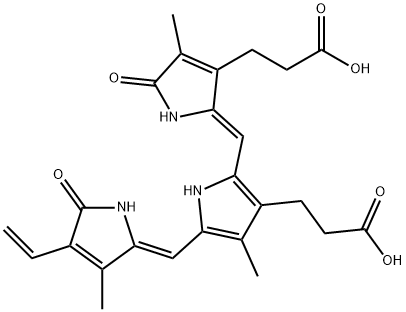 1,14,15,17-tetrahydro-3,7,13-trimethyl-1,14-dioxo-2-vinyl-16H- tripyrrin-8,12-dipropionic acid Struktur