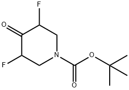 1-Piperidinecarboxylic acid, 3,5-difluoro-4-oxo-, 1,1-dimethylethyl ester Struktur