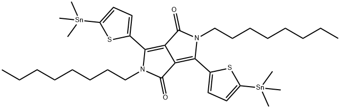 2,5-Dihydro-2,5-dioctyl-3,6-bis[5-(trimethylstannyl)-2-thienyl]pyrrolo[3,4-c]pyrrole-1,4-dione Struktur